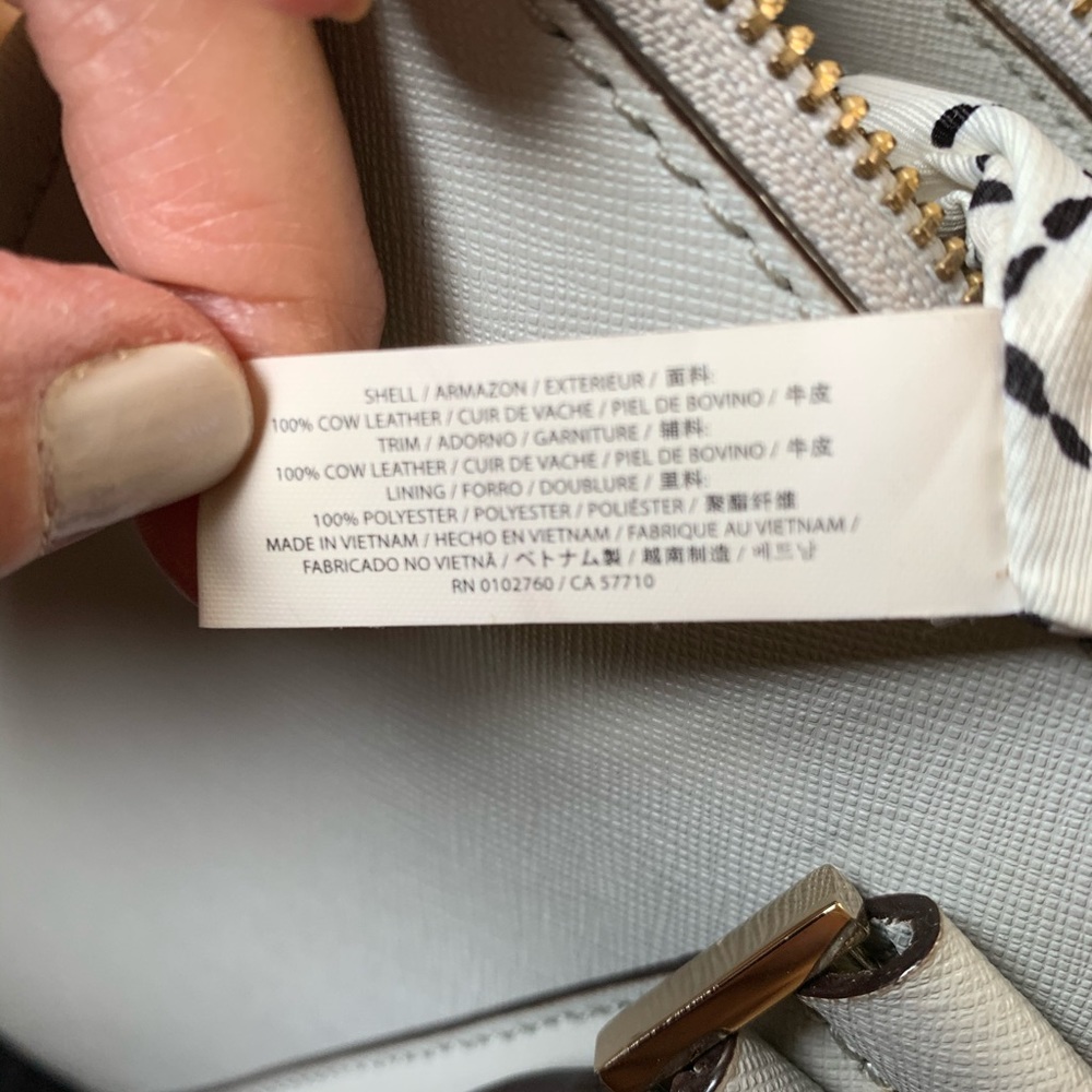 Kate Spade pebbled leather gray satchel/crossbody - Picture 7 of 8